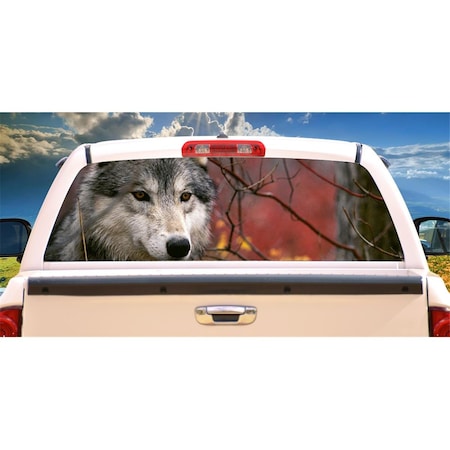 Entretenimiento Gray Wolf Rear Window Graphic Tint Wolves View Thru Vinyl Truck Decal EN2678459